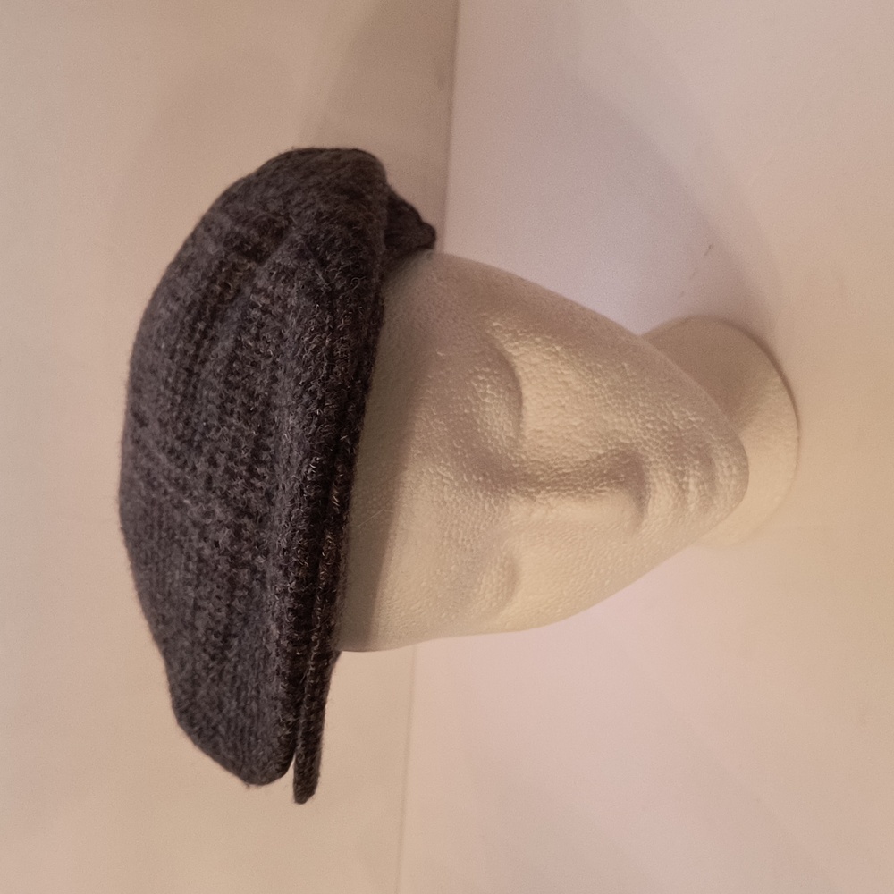 Vintage brown/tan tweed newsboy-style hat-sz L